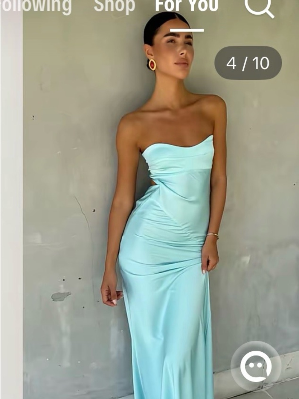 Not for sale Strapless Satin Maxi Dress in Light Aqua
